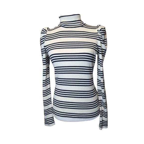Veronica Beard Striped Turtleneck Long Sleeves Size Small - Picture 1 of 7